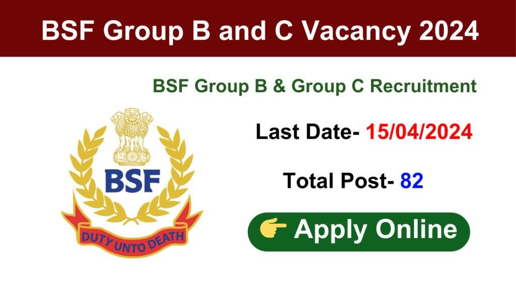 BSF Group B & C Various Post Online Form 2024